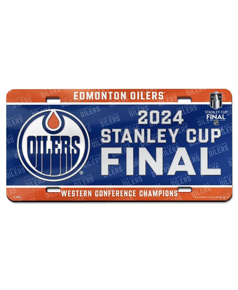 Wincraft Edmonton Oilers 2024 Western Conference Champions Laser Cut License Plate