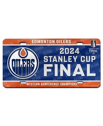Wincraft Edmonton Oilers 2024 Western Conference Champions Laser Cut License Plate