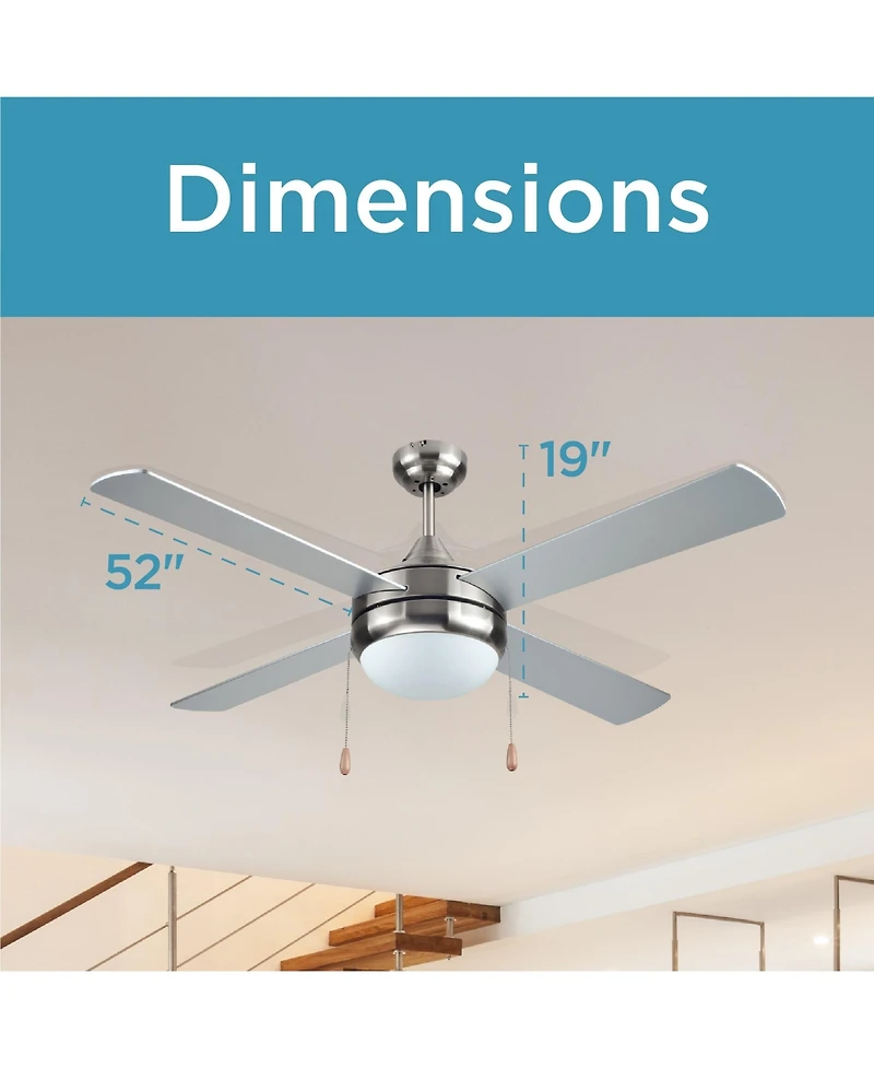 52 inch Celing Fan with Pull Chain