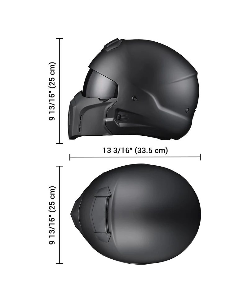 Ahr Motorcycle Helmet Open Face w/ Detachable Chin Guard Visor Dot Approved L