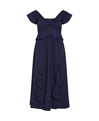 City Chic Plus Fee Frill Maxi Dress
