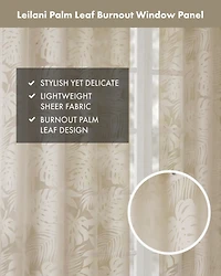 Madison Park Leilani Palm Leaf Burnout Window Sheer Curtain