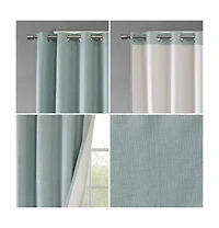 Maya Heathered Blackout Curtain 1 Panel for bedroom, Grommet top fit up to 1.25 inches rod Single Curtain Panel for Living Room, Width 50 length 54 in