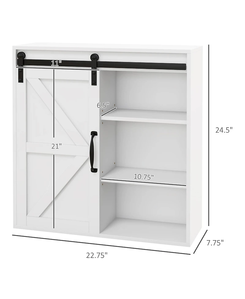 kleankin Farmhouse Bathroom Wall Cabinet, Medicine Cabinet,