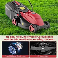 Electric Corded Lawn Mower 12-amp 14-Inch Walk-Behind Lawnmower with Collection Box