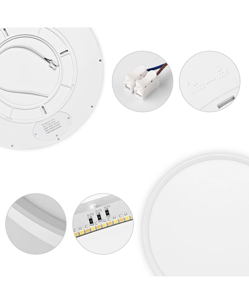 16" Flush Mount Ceiling Light 32W Led 3 Color Kitchen Lamp Home Fixture 2 Pack