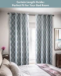 Blakesly Ikat blackout curtains for bedroom, Silver grommet top fit up to 1.25 inches rod Single Curtain Panel for Living Room, Width 50 length 95 inc
