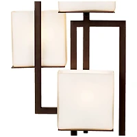 Possini Euro Design Lighting on the Square Modern Table Lamp 24" High Roman Bronze Metal Opal Glass Shade for Bedroom Living Room House Home Beds