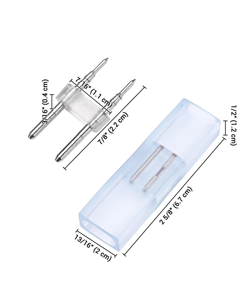 Yescom DELight 10 Sets 2 Wire Splice Connector with Pins for 7x14mm Led Neon Rope Light