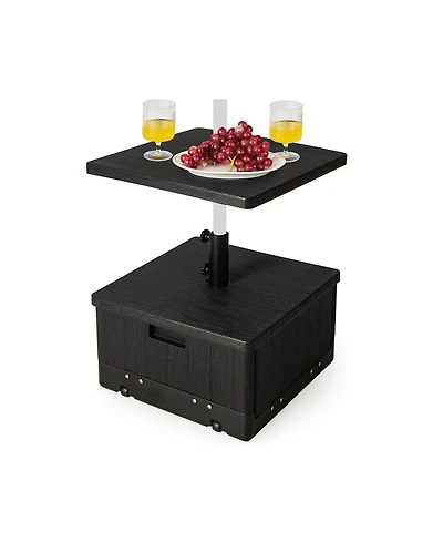 175 Lbs Outdoor Fillable Umbrella Base with Table Tray