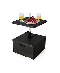 175 Lbs Outdoor Fillable Umbrella Base with Table Tray