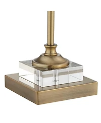 Regency Hill Julia Traditional Buffet Table Lamp 29 1/2" Tall Gold Crystal with Table Top Dimmer Fabric Tapered Drum Shade for Living Room Dining
