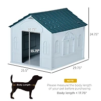 PawHut Plastic Dog House W/ Door, Easy to Assemble, for M and S Dogs