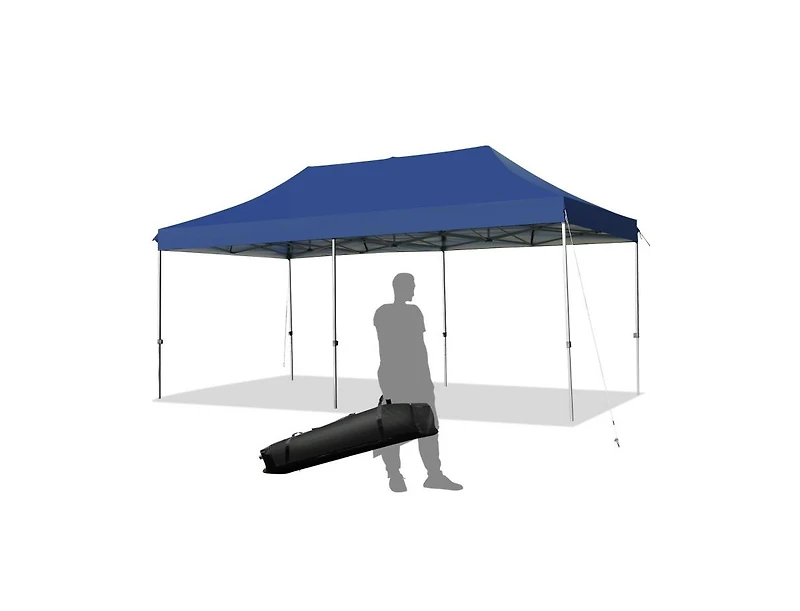 Slickblue 10 x 20 Feet Adjustable Folding Heavy Duty Sun Shelter with Carrying Bag