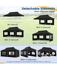 Slickblue 10 x 20 Ft Pop up Canopy with 6 Sidewalls and Windows Carrying Bag for Party Wedding Picnic