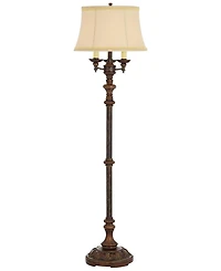 Barnes and Ivy Traditional Floor Lamp Candelabra Style 4-Light 64.5" Tall Italian Bronze Bell Shade for Living Room Reading Bedroom