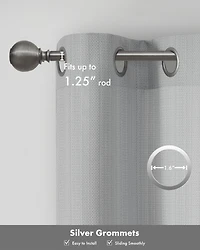 Madison Park Galen Basketweave Room Darkening Curtain panels Pair for bedroom, Silver grommet top fit up to 1.25 inches rod 2 set Living Ro