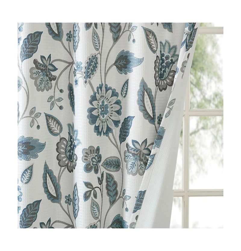 SunSmart Camille Jacquard Room Darkening Curtain for Bedroom, Grommet Top Design Panels Pair for Living Room, Width 50 length inches Single Panel