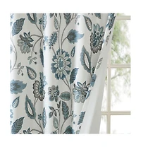 SunSmart Camille Jacquard Room Darkening Curtain for Bedroom, Grommet Top Design Panels Pair for Living Room, Width 50 length inches Single Panel
