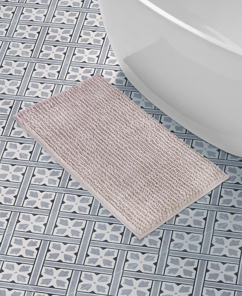 Laura Ashley Butter Chenille Bath Mat, 20" x 34"