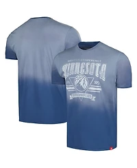 Sportiqe Men's and Women's Blue Minnesota Timberwolves Bingham Sun-Fade T-Shirt