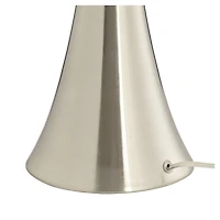 360 Lighting Rachel Modern Table Lamps 28" Tall Set of 2 Concave Column Hourglass Metal White Drum Shade for Bedroom Living Room Bedside Nightsta