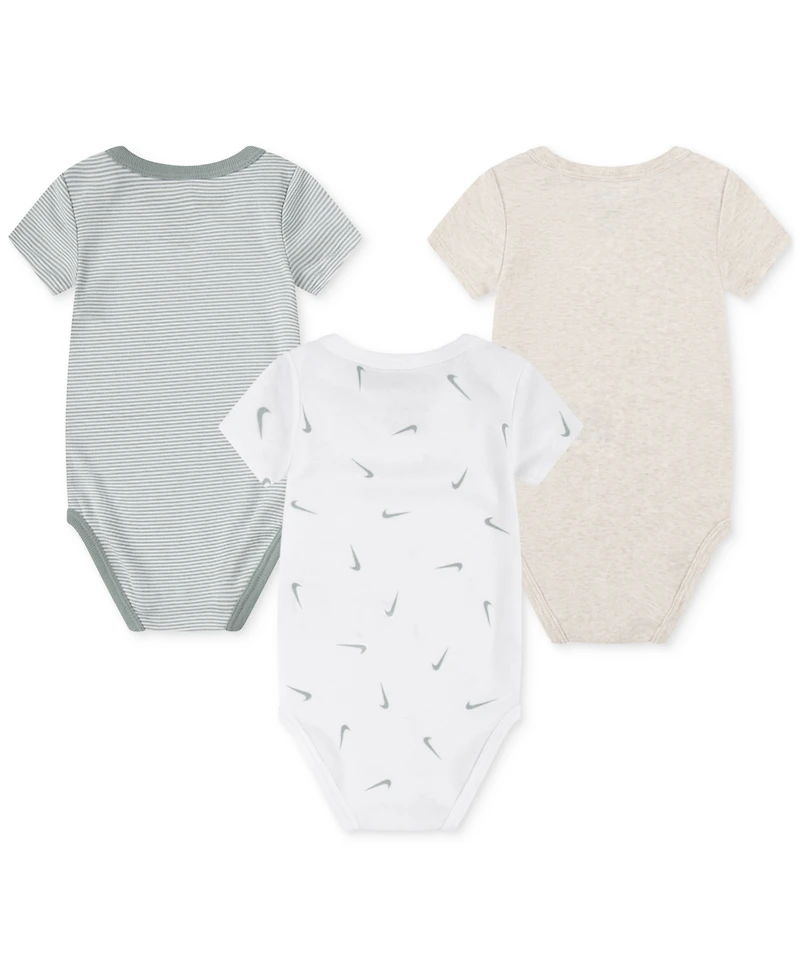 Nike Baby Boys or Girls Essentials Bodysuits, Pack of 3