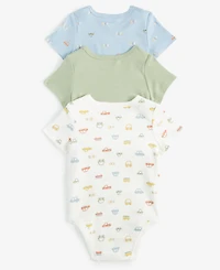 Baby Boys Travel Cotton Bodysuits, 3 Pack, Exclusively at Macy's