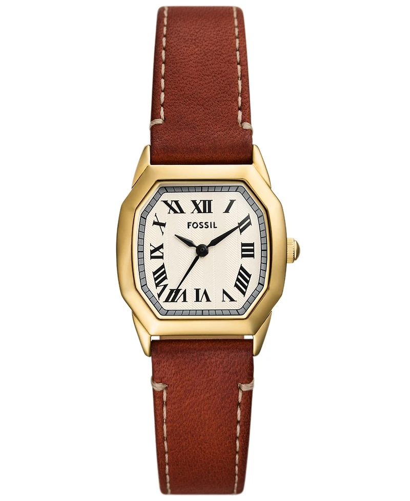 Fossil Women's Harlow Three-Hand Medium Brown Leather Watch 27mm