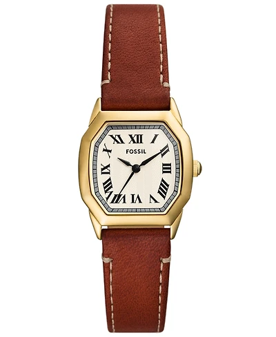 Fossil Women's Harlow Three-Hand Medium Brown Leather Watch 27mm