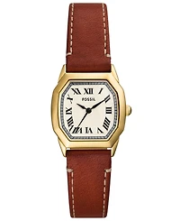 Fossil Women's Harlow Three-Hand Medium Brown Leather Watch 27mm