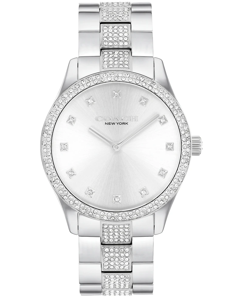 Coach Unisex Silver Brooks Stainless Steel Crystal Watch 38mm