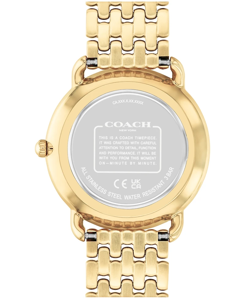Coach Women's Gold Elliot Stainless Steel Watch 36mm