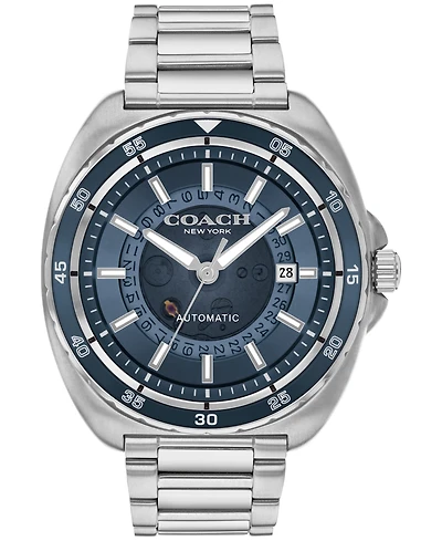 Coach Men's Charter Automatic Silver Stainless Steel Watch 44.5mm