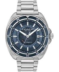 Coach Men's Charter Automatic Silver Stainless Steel Watch 44.5mm