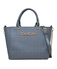 Bebe Celia Embossed Logo Satchel Bag