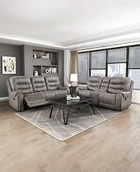 Homelegance White Label Gabi 77" Double Reclining Love Seat with Center Console