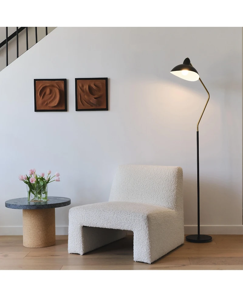 Swoop Led Reading Floor Lamp with Adjustable Head and Gold Accent (69")