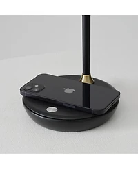 Ezra 16.5" Led Table Lamp with Wireless Charging Pad and Rotating Shade