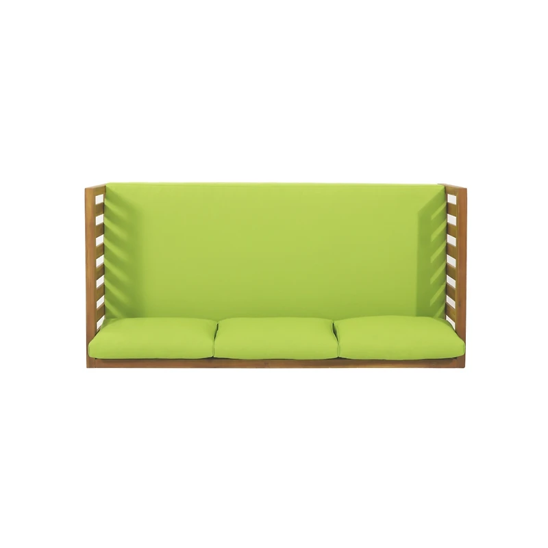 Streamdale Furniture Acacia Wood Daybed with Slat Paneling and Water-Resistant Cushions