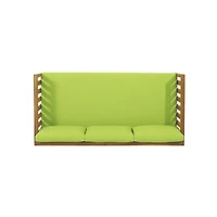 Streamdale Furniture Acacia Wood Daybed with Slat Paneling and Water-Resistant Cushions