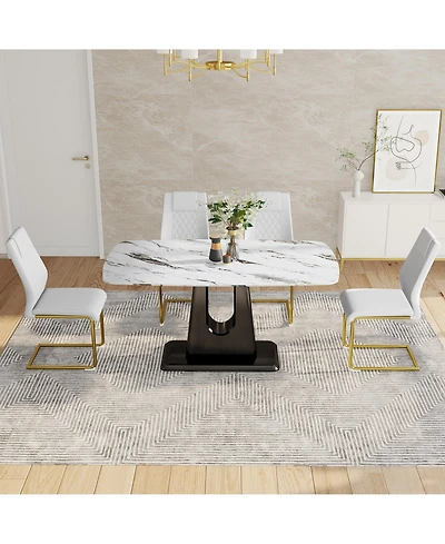 Ultra-Modern Dining Table for 6-8, Multipurpose and Easy Assembly