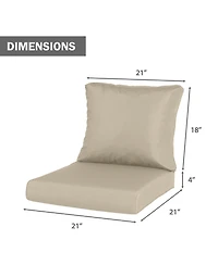 Aoodor Outdoor Chair Cushions Set, 21"x21", Water Resistant Outdoor Deep Seat Cushions with Handle & Adjustable Straps.