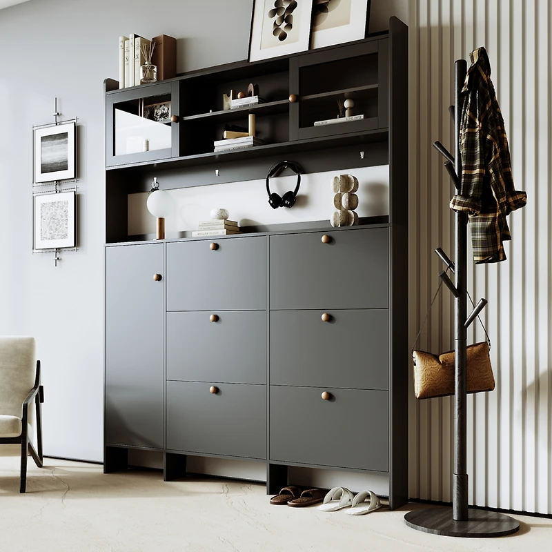 Streamdale Multifunctional Shoe Cabinet with Storage & 6 Drawers