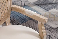 Streamdale French Vintage Upholstered Fabric Dining Armchair, Beige