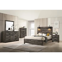 Simplie Fun Contemporary Nightstand in Brown Mix Finish with 2 Drawers