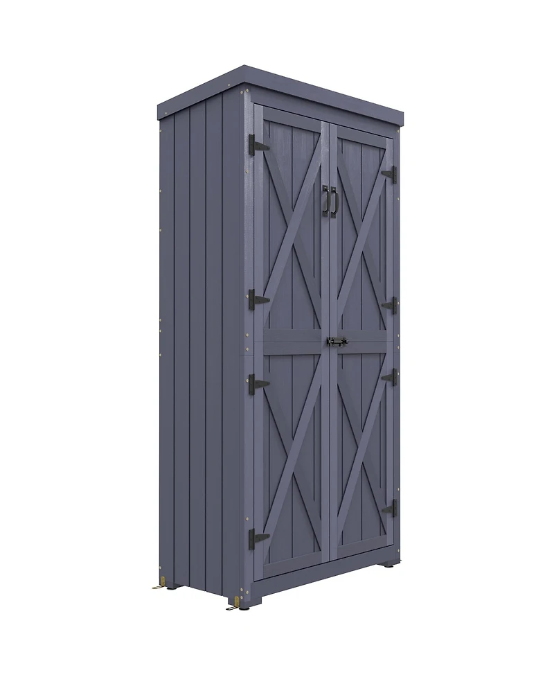 Outsunny Outdoor Storage Cabinet with Waterproof Metal Roof,