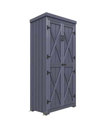 Outsunny Outdoor Storage Cabinet with Waterproof Metal Roof,