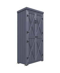 Outsunny Outdoor Storage Cabinet with Waterproof Metal Roof,