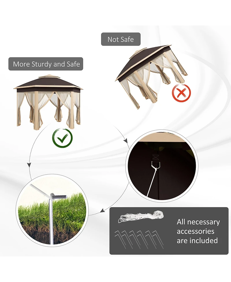 Foldable Pop-Up Gazebo with Carrying Bag for Outdoor Activities